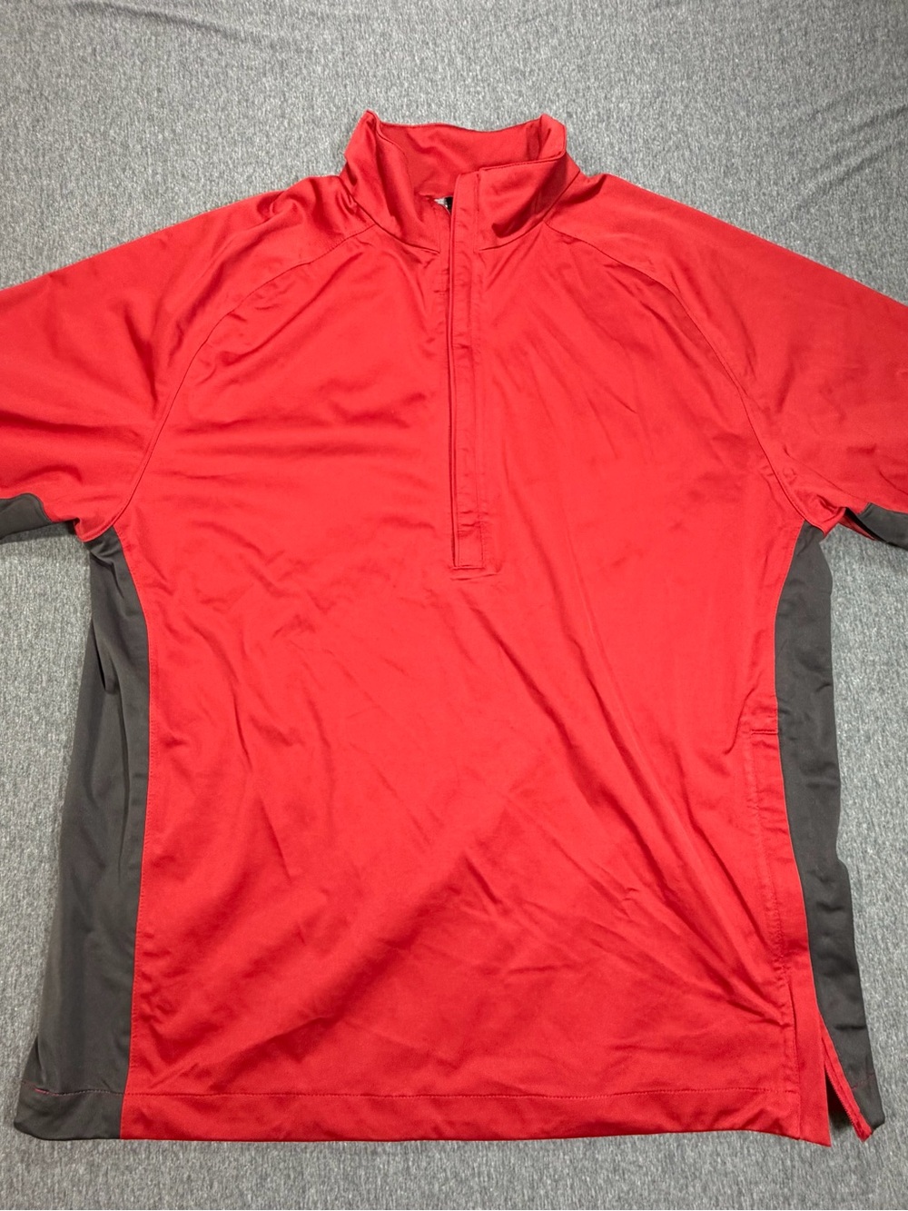 Nike Golf Storm Fit Short Sleeve Windbreaker Pullover Red Mens L Golf 1/4 Zip